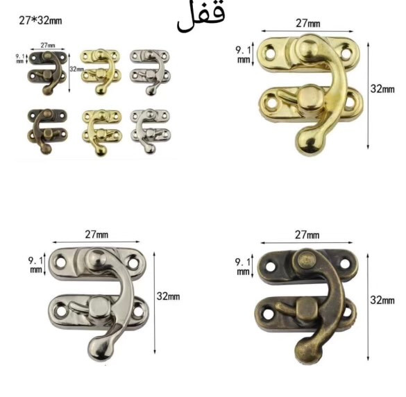قفل کلونی آهنی طلایی و زردقلم و نقره ای بسته 500 عددی وارداتی