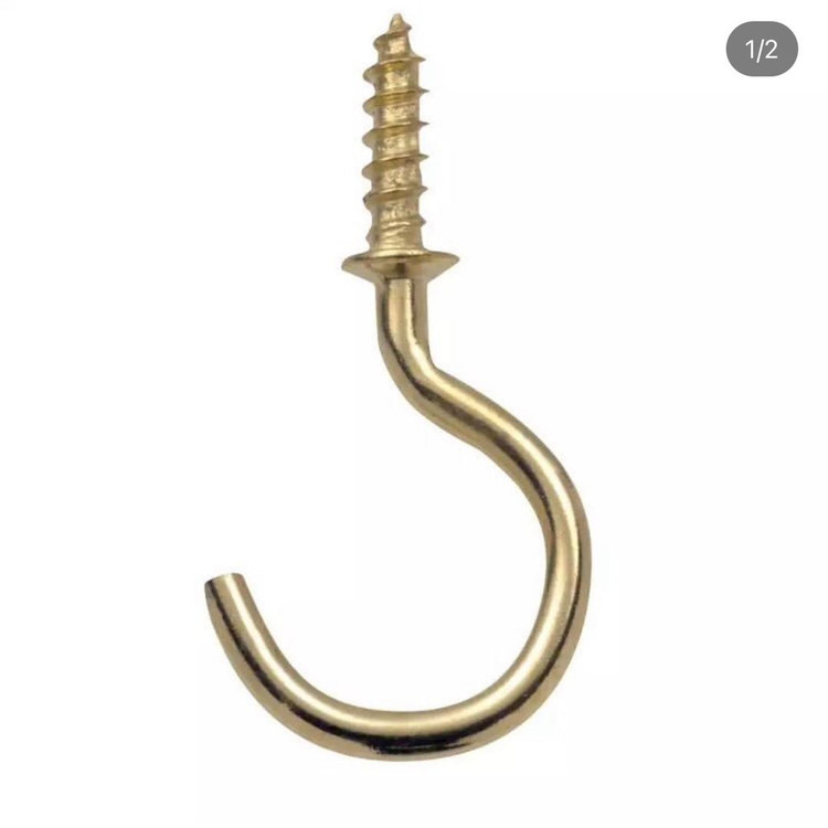 قلاب آویز آهنی رنگ طلایی 25 و 30 میل بسته 1000 عددی وارداتی