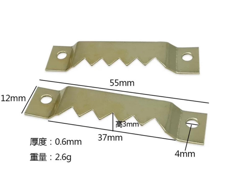 بست پشت قاب اره ای طلایی بسته 1000 عددی