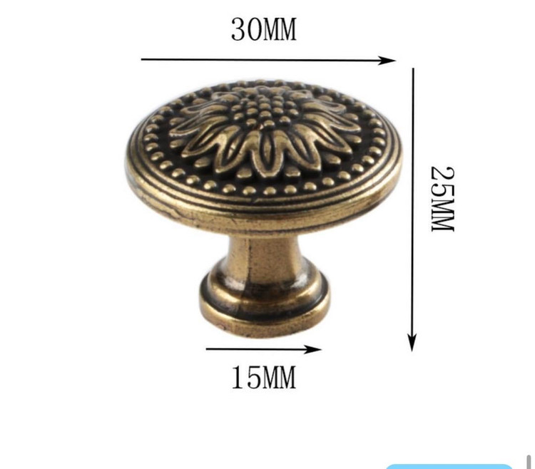 دستگیره کشویی سربی 30 * 25 میل تیره زردقلم بسته 100 عددی