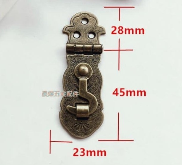 قفل سربی کلوندار (چفت دو تکه جعبه تزیینی طرح آنتیک) وارداتی