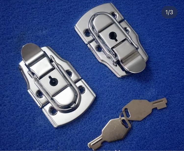 قفل یخچالی کلیددار نقره ای 7 سانت از جنس آهن و برنج بسته 100 عددی وارداتی