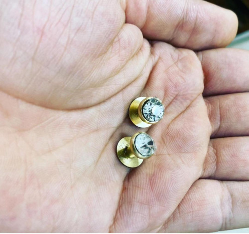 دستگیره نگینی برنجی 1 سانت طلایی بسته 50 عددی وارداتی