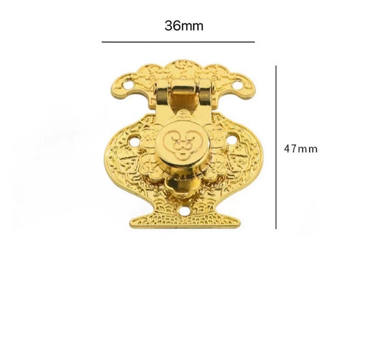 قفل شیک جعبه 36 * 47 میل طلایی بسته 100 عددی