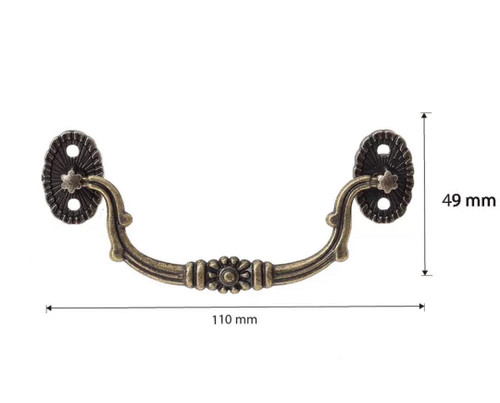 دستگیره پولک دار فلزی 11/5 سانت وارداتی بسته 100 عددی
